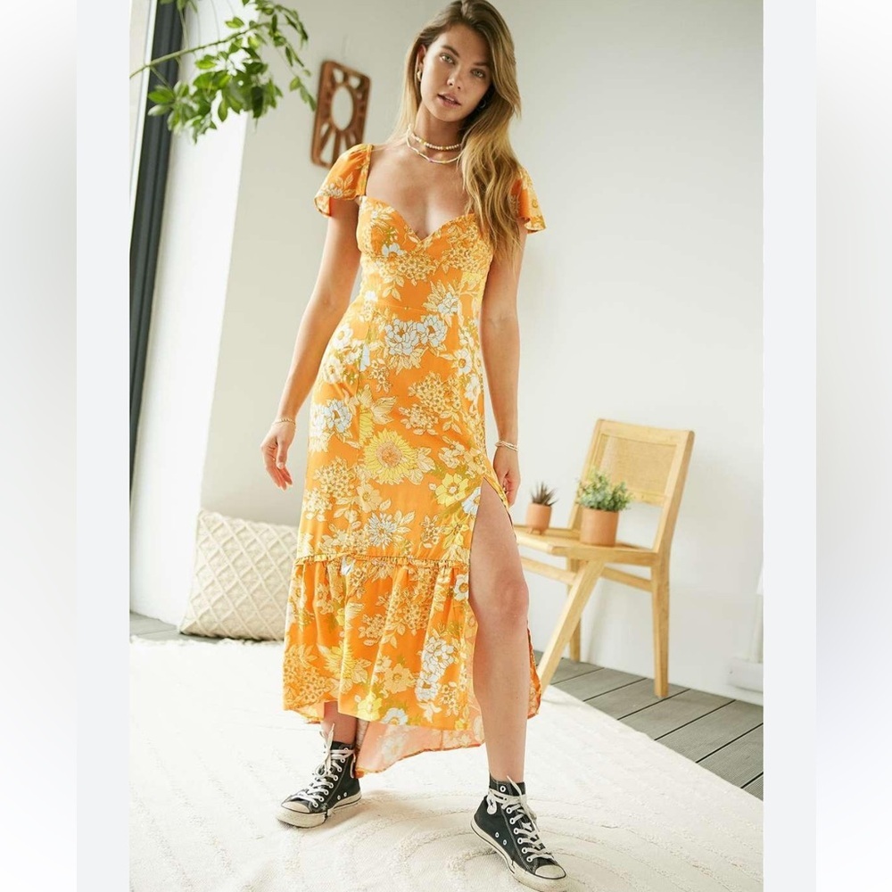 New Urban Outfitters UO Siren Strappy Back Midi Dress